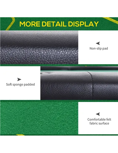 SPORTNOW Foldable Poker Mat, 10-Player Table Top with Cup Holder, Carry Bag - Green