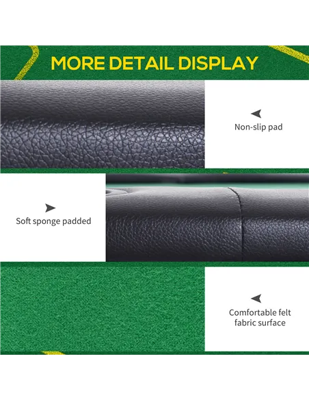 SPORTNOW Foldable Poker Mat, 10-Player Table Top with Cup Holder, Carry Bag - Green