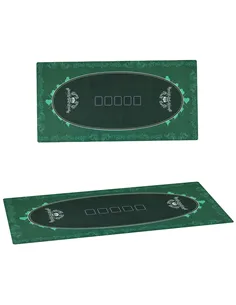 SPORTNOW Professional Poker Mat, 12-Player Water-resistant Poker Table with Felt Surface, Carry Bag, Green