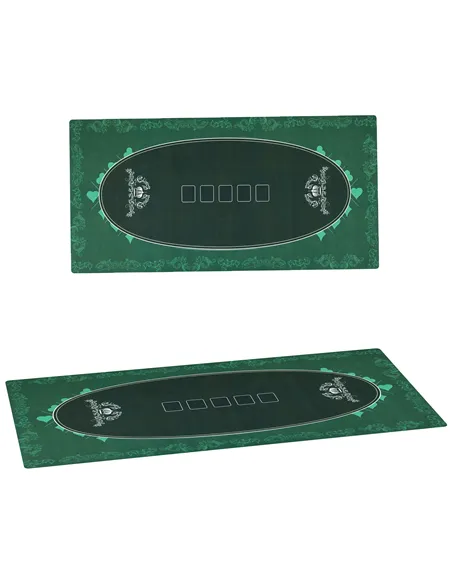 SPORTNOW Professional Poker Mat, 12-Player Water-resistant Poker Table with Felt Surface, Carry Bag, Green