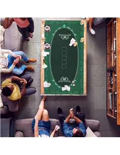 SPORTNOW Professional Poker Mat, 12-Player Water-resistant Poker Table with Felt Surface, Carry Bag, Green 2