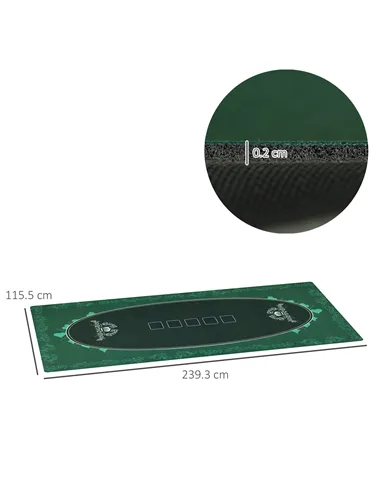 SPORTNOW Professional Poker Mat, 12-Player Water-resistant Poker Table with Felt Surface, Carry Bag, Green