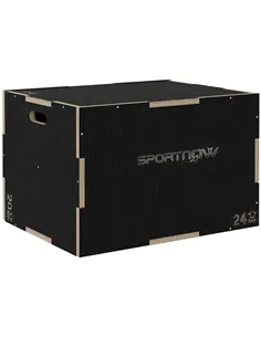 SPORTNOW Multi-Faceted Jump Box, Wooden Step Up Box, for Home, Gym, Exercise, 51/61/76cm- Black