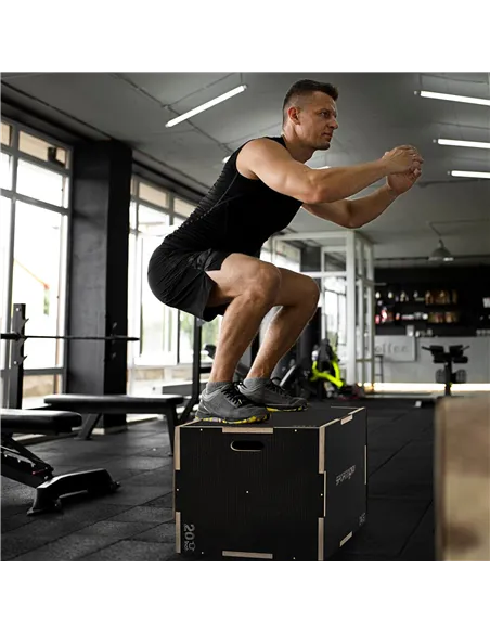 SPORTNOW Multi-Faceted Jump Box, Wooden Step Up Box, for Home, Gym, Exercise, 51/61/76cm- Black