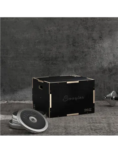 SPORTNOW Multi-Faceted Jump Box, Wooden Step Up Box, for Home, Gym, Exercise, 41/51/61cm - Black