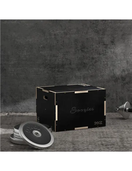 SPORTNOW Multi-Faceted Jump Box, Wooden Step Up Box, for Home, Gym, Exercise, 41/51/61cm - Black