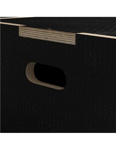 SPORTNOW Multi-Faceted Jump Box, Wooden Step Up Box, for Home, Gym, Exercise, 41/51/61cm - Black