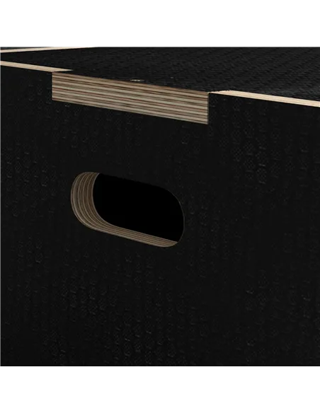 SPORTNOW Multi-Faceted Jump Box, Wooden Step Up Box, for Home, Gym, Exercise, 41/51/61cm - Black