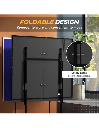 SPORTNOW 9FT Folding Table Tennis Table with Four Wheels, for Indoor Use, Blue