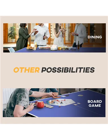 SPORTNOW 9FT Folding Table Tennis Table with Four Wheels, for Indoor Use, Blue