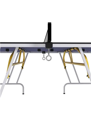 SPORTNOW 9FT Foldable Table Tennis Table, with Cover, Net, Paddles, Balls - Blue