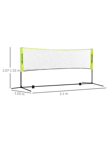 SPORTNOW 3m Badminton Net, Height Adjustable Outdoor Sports Net, with Carry Bag, for Tennis, Pickleball, Volleyball