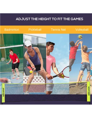 SPORTNOW 3m Badminton Net, Height Adjustable Outdoor Sports Net, with Carry Bag, for Tennis, Pickleball, Volleyball