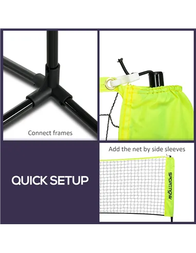 SPORTNOW 3m Badminton Net, Height Adjustable Outdoor Sports Net, with Carry Bag, for Tennis, Pickleball, Volleyball
