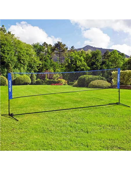 SPORTNOW 4m Badminton Net, Height Adjustable Outdoor Sports Net, with Carry Bag, for Tennis, Pickleball, Volleyball, Blue