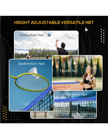 SPORTNOW 4m Badminton Net, Height Adjustable Outdoor Sports Net, with Carry Bag, for Tennis, Pickleball, Volleyball, Blue