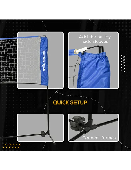 SPORTNOW 4m Badminton Net, Height Adjustable Outdoor Sports Net, with Carry Bag, for Tennis, Pickleball, Volleyball, Blue