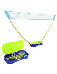 SPORTNOW Portable Badminton Net Set w/ Volleyball Net, Rackets, Shuttlecocks