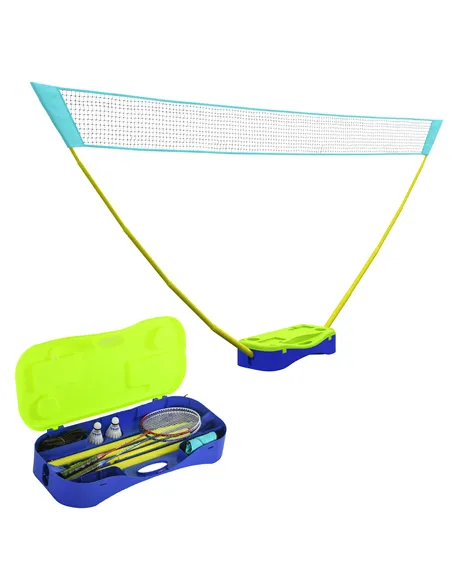 SPORTNOW Portable Badminton Net Set w/ Volleyball Net, Rackets, Shuttlecocks