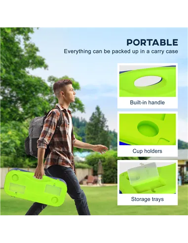 SPORTNOW Portable Badminton Net Set w/ Volleyball Net, Rackets, Shuttlecocks