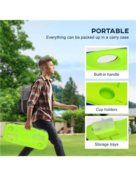 SPORTNOW Portable Badminton Net Set w/ Volleyball Net, Rackets, Shuttlecocks