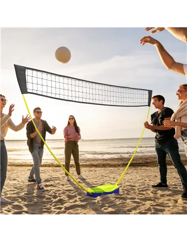 SPORTNOW Portable Badminton Net Set w/ Volleyball Net, Rackets, Shuttlecocks