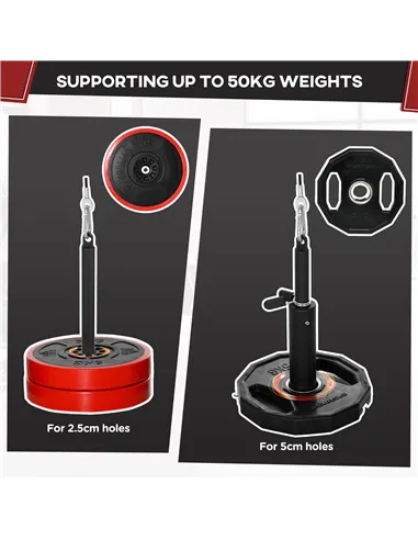 SPORTNOW Cable Machine Pulley System with 2 x 5kg Weight Plates, Lat Pull Down System with Loading Weight for Home Gym Biceps Tr