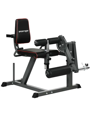 SPORTNOW Seated Leg Extension and Curl Machine, Adjustable Leg Raise Machine and Curl Machine with Plate Loaded for Hip, Thigh, 