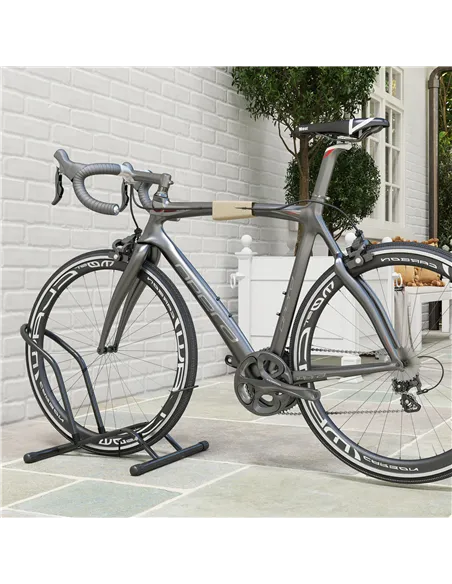 SPORTNOW Portable Bike Floor Stand, Freestanding Bike Rack for 16"-29" Kid's/Mountain/Road Bikes Home Garages Use