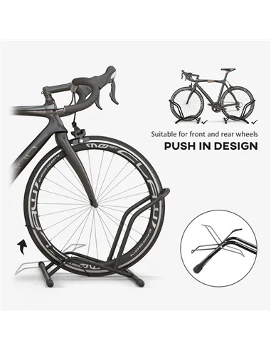 SPORTNOW Portable Bike Floor Stand, Freestanding Bike Rack for 16"-29" Kid's/Mountain/Road Bikes Home Garages Use