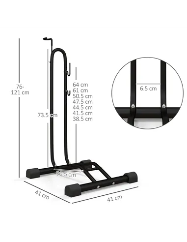 SPORTNOW Vertical and Horizontal Bike Rack Bicycle, Storage Stand with Adjustable Hooks, for 24"-29" Wheels, 700c Bike