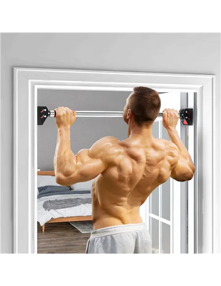 SPORTNOW Doorway Pull Up Bar, No Screws Door Frame Chin Up Bar, Adjustable Length (75-92cm) for Home Gym Workout, Max Load 200kg