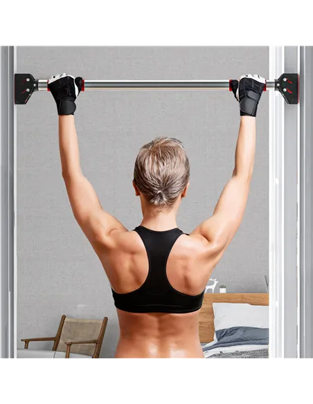 SPORTNOW Doorway Pull Up Bar, No Screws Door Frame Chin Up Bar, Adjustable Length (75-92cm) for Home Gym Workout, Max Load 200kg