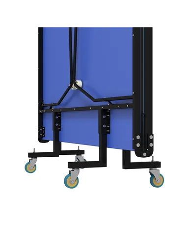 SPORTNOW 9FT Folding Tennis Table, with 8 Wheels, for Indoor Use, Blue
