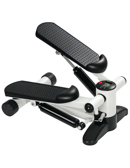 SPORTNOW Mini Stepper Machine, with LCD Monitor, Non-Slip Pedals, White