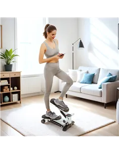 SPORTNOW Mini Stepper Machine, with LCD Monitor, Non-Slip Pedals, White 2
