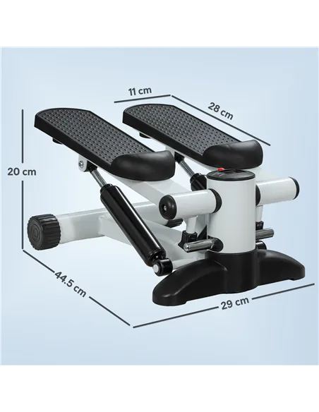 SPORTNOW Mini Stepper Machine, with LCD Monitor, Non-Slip Pedals, White