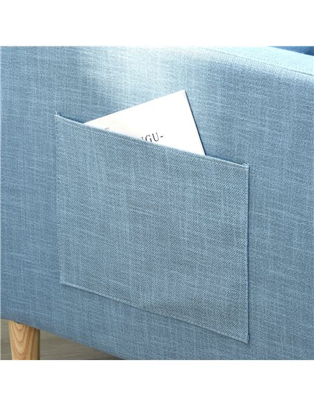 HOMCOM Modern Accent Chair, Comfy Fireside Chair, Upholstered Armchair for Living Room, Bedroom, Home Office, Blue