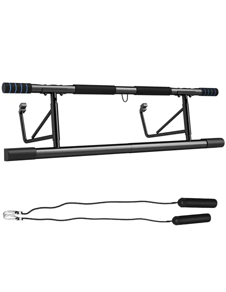 SPORTNOW Pull-Up Bar, No-Drilling Chin-Up Bar, Push-Up Stand with Resistance Bands, Padded Handles for Home Gym Exercise
