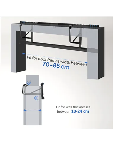 SPORTNOW Pull-Up Bar, No-Drilling Chin-Up Bar, Push-Up Stand with Resistance Bands, Padded Handles for Home Gym Exercise