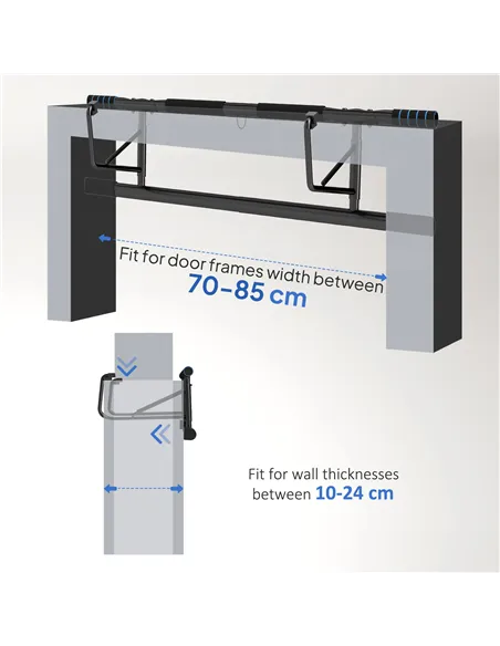 SPORTNOW Pull-Up Bar, No-Drilling Chin-Up Bar, Push-Up Stand with Resistance Bands, Padded Handles for Home Gym Exercise