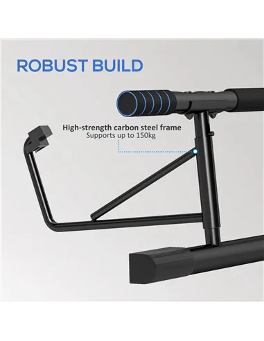 SPORTNOW Pull-Up Bar, No-Drilling Chin-Up Bar, Push-Up Stand with Resistance Bands, Padded Handles for Home Gym Exercise
