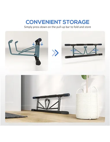 SPORTNOW Pull-Up Bar, No-Drilling Chin-Up Bar, Push-Up Stand with Resistance Bands, Padded Handles for Home Gym Exercise