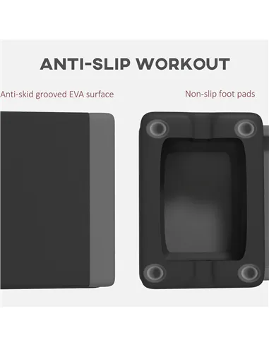 SPORTNOW Adjustable Fitness Stepper, with Non-Slip Surface, for Home, Gym, Office Workout, Grey