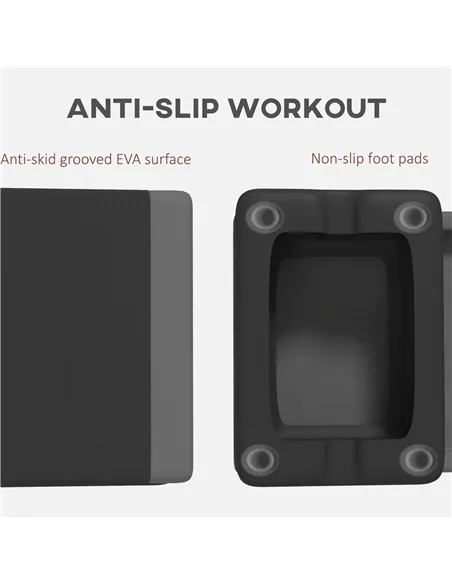 SPORTNOW Adjustable Fitness Stepper, with Non-Slip Surface, for Home, Gym, Office Workout, Grey