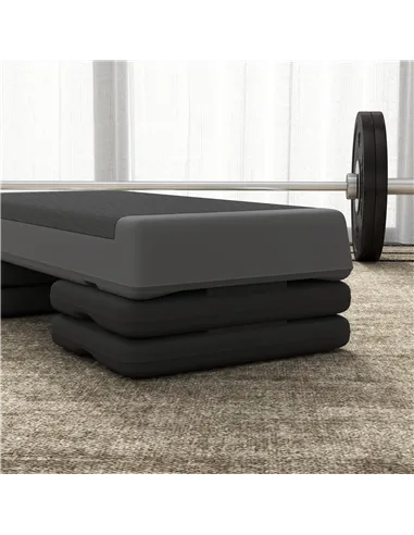 SPORTNOW Adjustable Fitness Stepper, with Non-Slip Surface, for Home, Gym, Office Workout, Grey