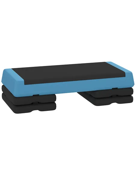 SPORTNOW Adjustable Fitness Stepper, with Non-Slip Surface, for Home, Gym, Office Workout, Light Blue