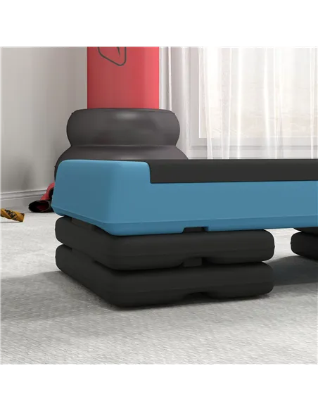 SPORTNOW Adjustable Fitness Stepper, with Non-Slip Surface, for Home, Gym, Office Workout, Light Blue