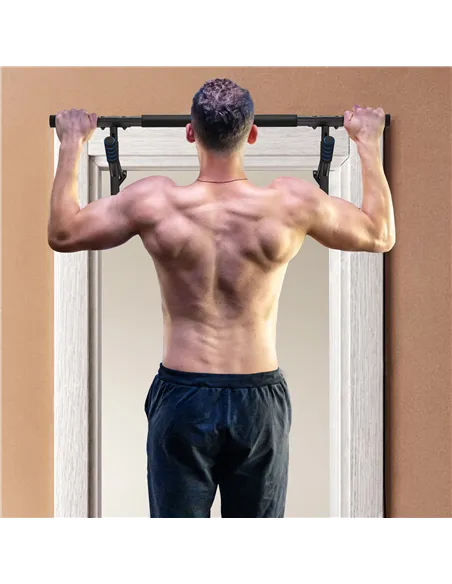 SPORTNOW Pull-Up Bar, No-Drilling Chin-Up Bar, Push-Up Stand with Resistance Bands, Padded Handles for Home Gym Exercise, Blue
