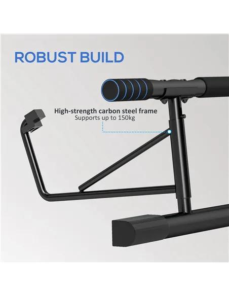 SPORTNOW Pull-Up Bar, No-Drilling Chin-Up Bar, Push-Up Stand with Resistance Bands, Padded Handles for Home Gym Exercise, Blue